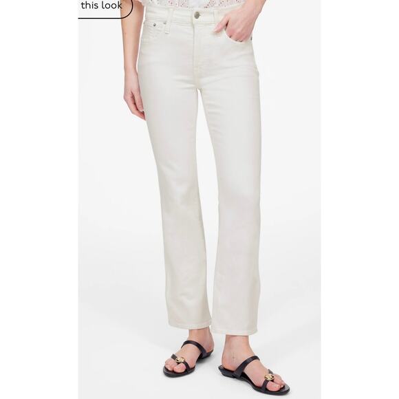 Madewell Pure White Mid-Rise Kick Out Crop Jeans Size‎ 27 - Picture 2 of 12